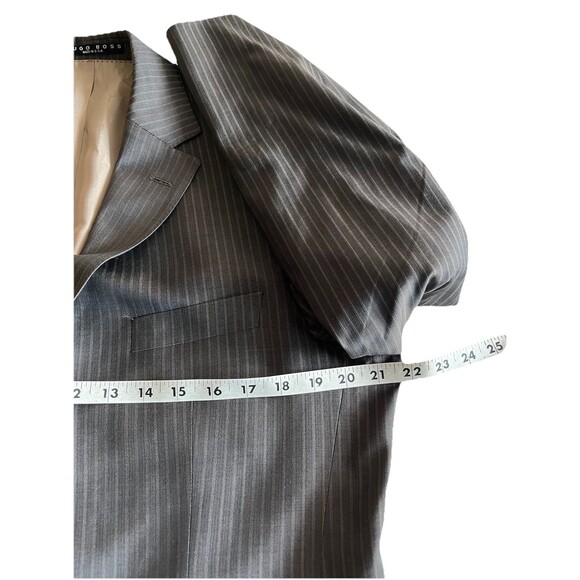 Hugo Boss Guabello Super 130s Men 2pc Suit 40S 32x30 Pinstripe Rossellini Cinema - Picture 14 of 16